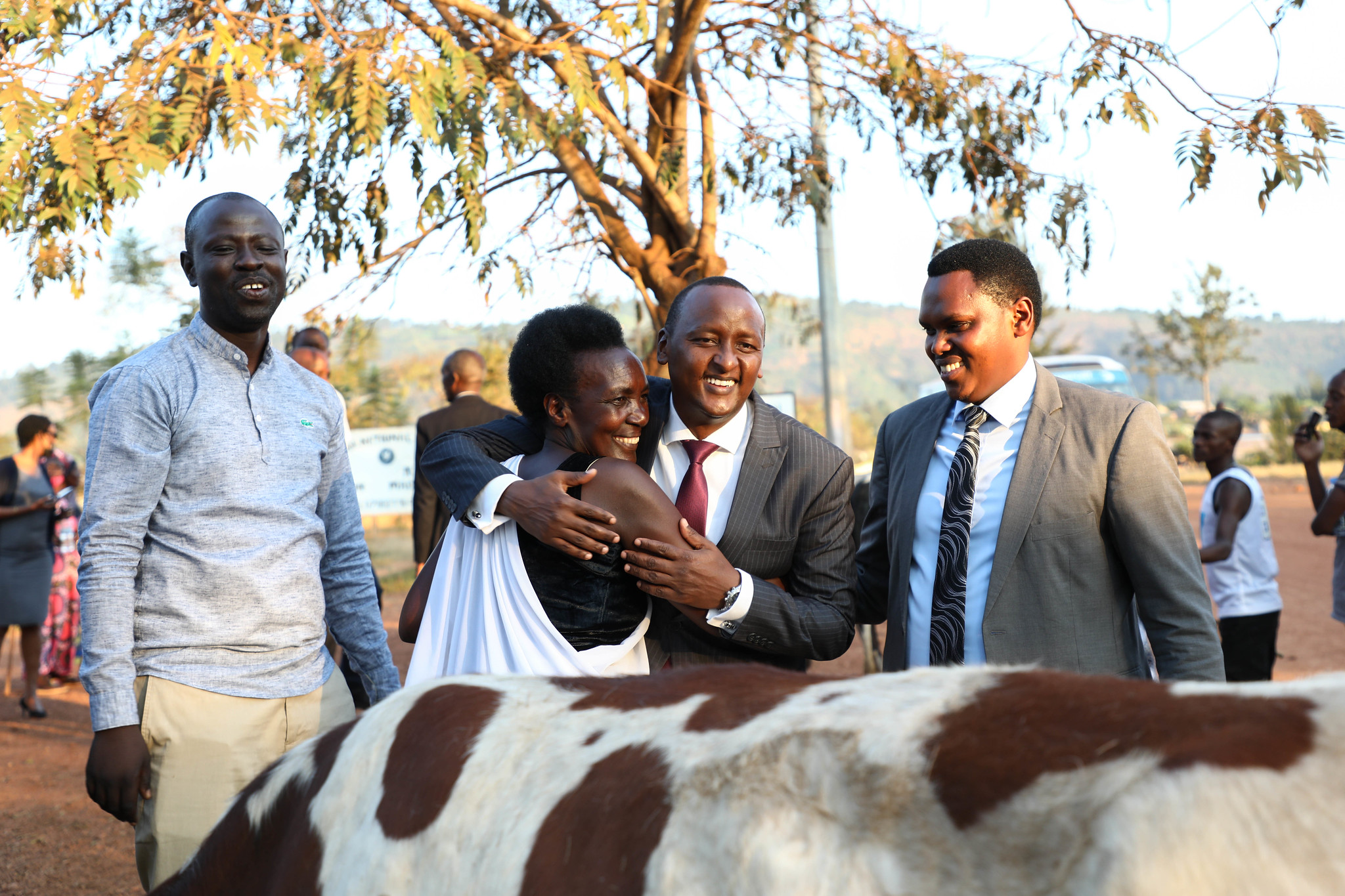 Management and staff of Kigali Serena Hotel hand over eight cows to survivors of the 1994 Genocide against Tutsi in Mageragere sector, Nyarugenge District on June 29.All Photos by Dan Nsengiyumva
