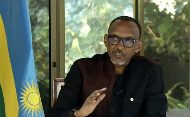 President Paul Kagame  during a televised interview on Monday, July 4. / Courtesy