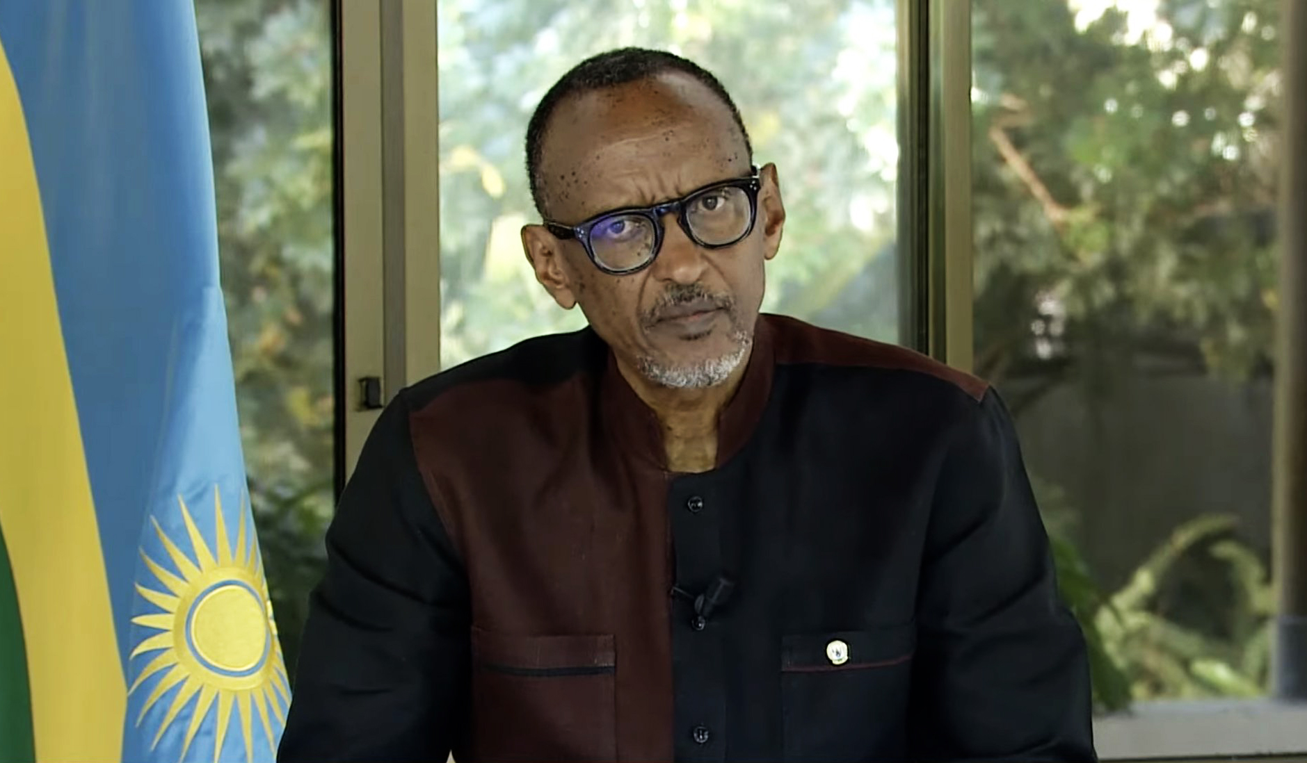 President Paul Kagame   during a televised interview on Monday, July 4,2022. Courtesy