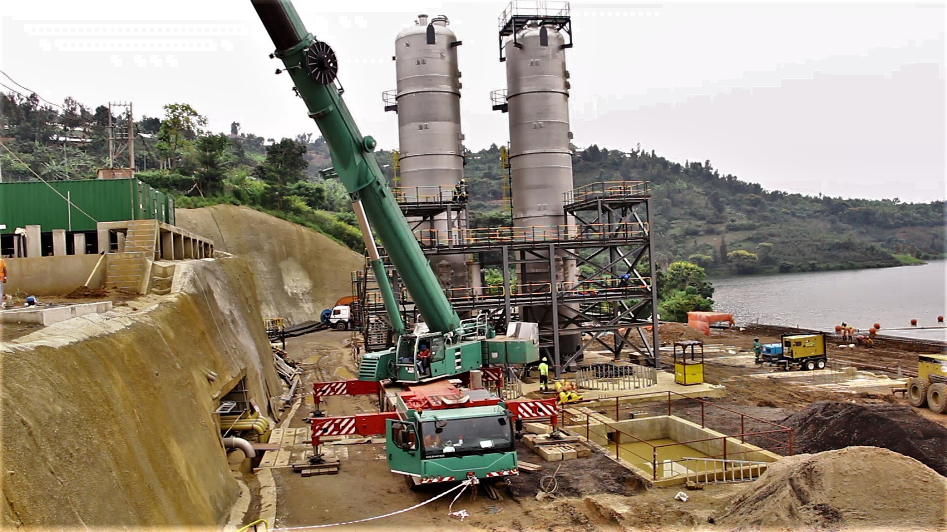 A multi-million dollar methane gas extraction project on lake Kivu. Rwanda is set to carry out a feasibility study for domestic urea production from Lake Kivu methane gas. Photo: File.