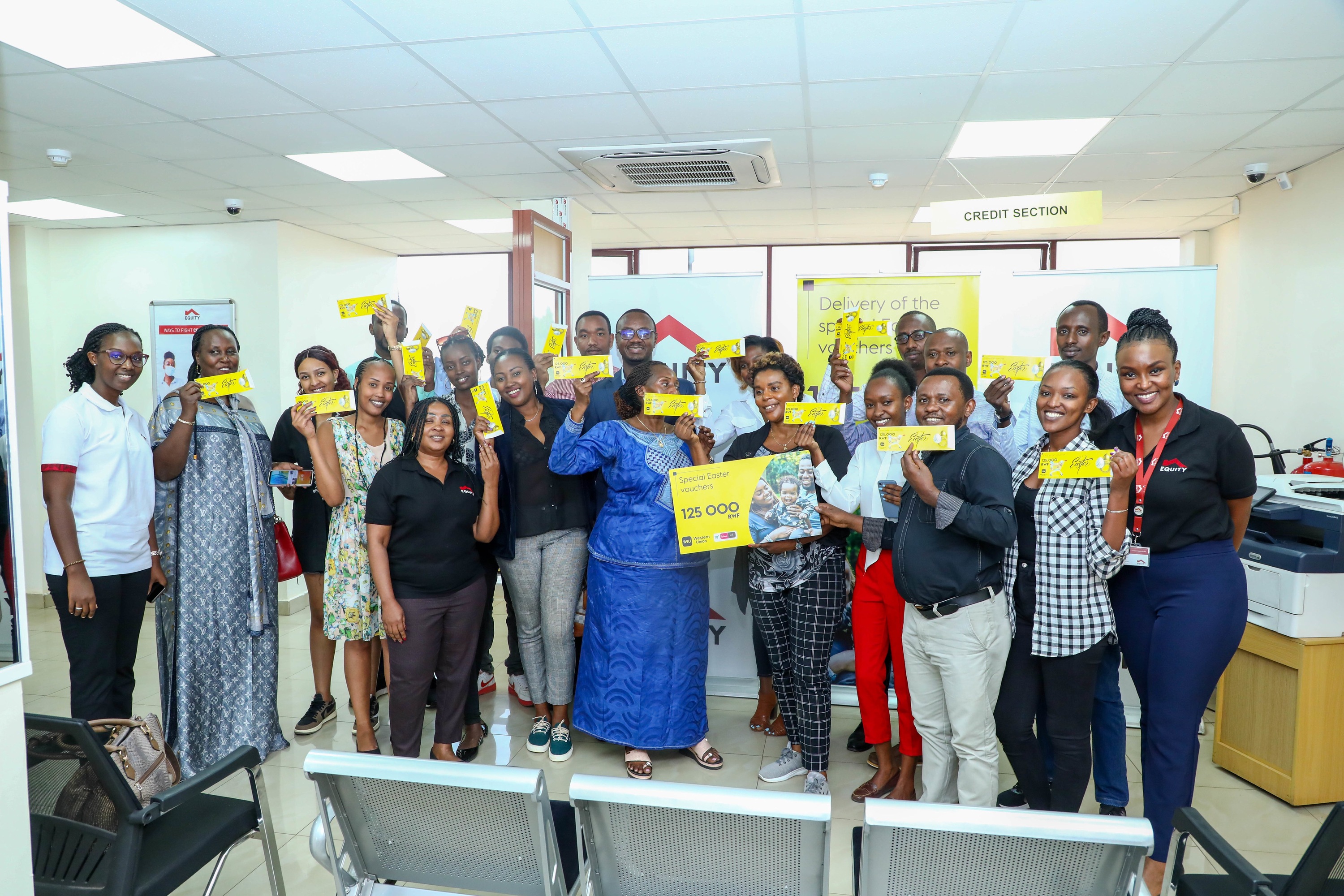 Equity Bank  recognized 20 customers that made the highest money transfers through Western Union on Friday, July 8. Photos Dan Nsengiyumva