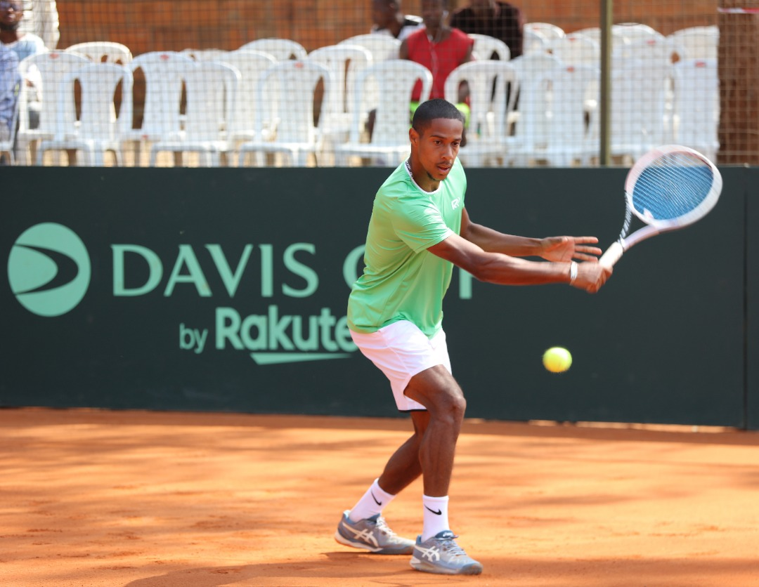Liova Ayite Ajavon in action during the Davis Cup final in Kigali on Saturday, July 9. / courtesy photos