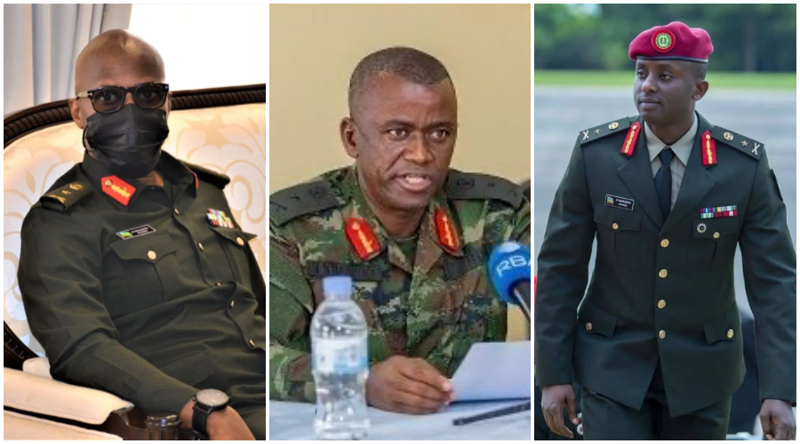 L-R: Maj. Gen. Willy Rwagasana, Maj. Gen. Vincent Nyakarundi, and Maj. Gen. Ruki Karusisi.