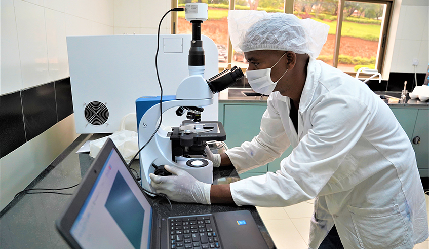 A scientist in a laboratory at former IRST in Huye District. Photo: Craish Bahizi.