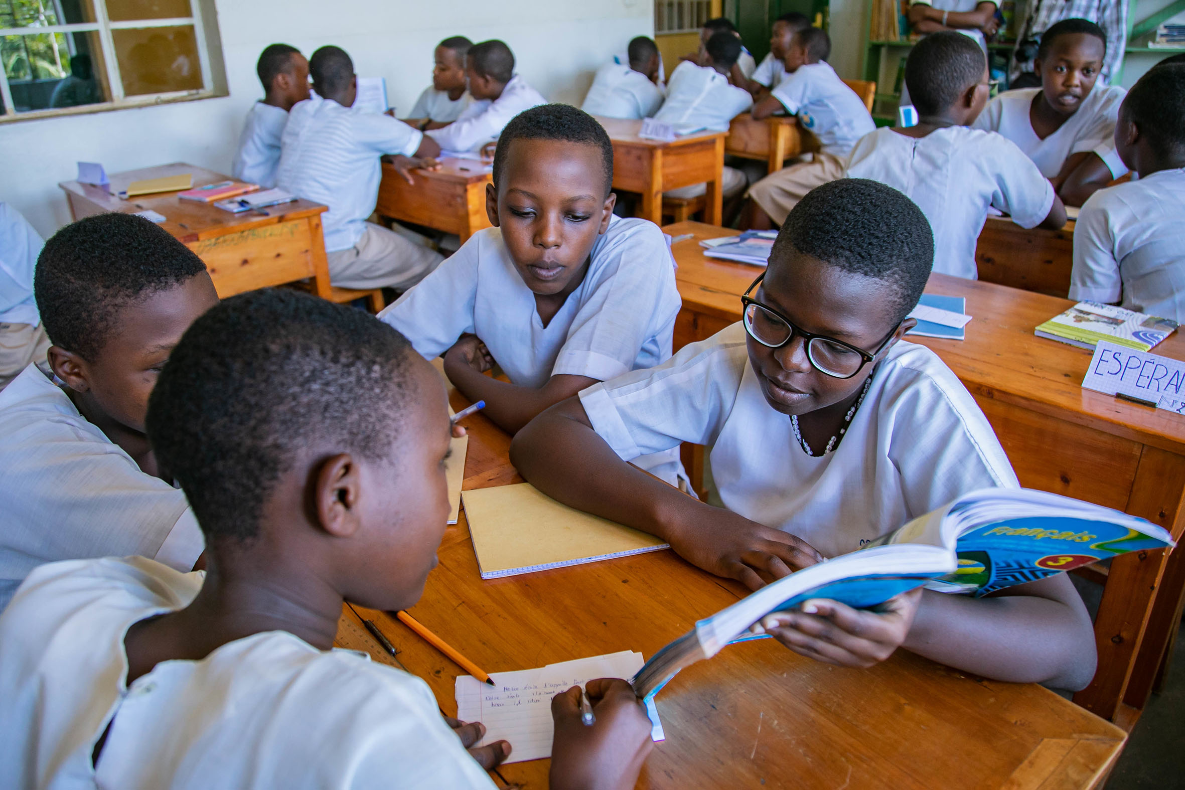 Students during a group work at Institut Sainte Famille de Nyamasheke on May 2, 2019. Photo: File.