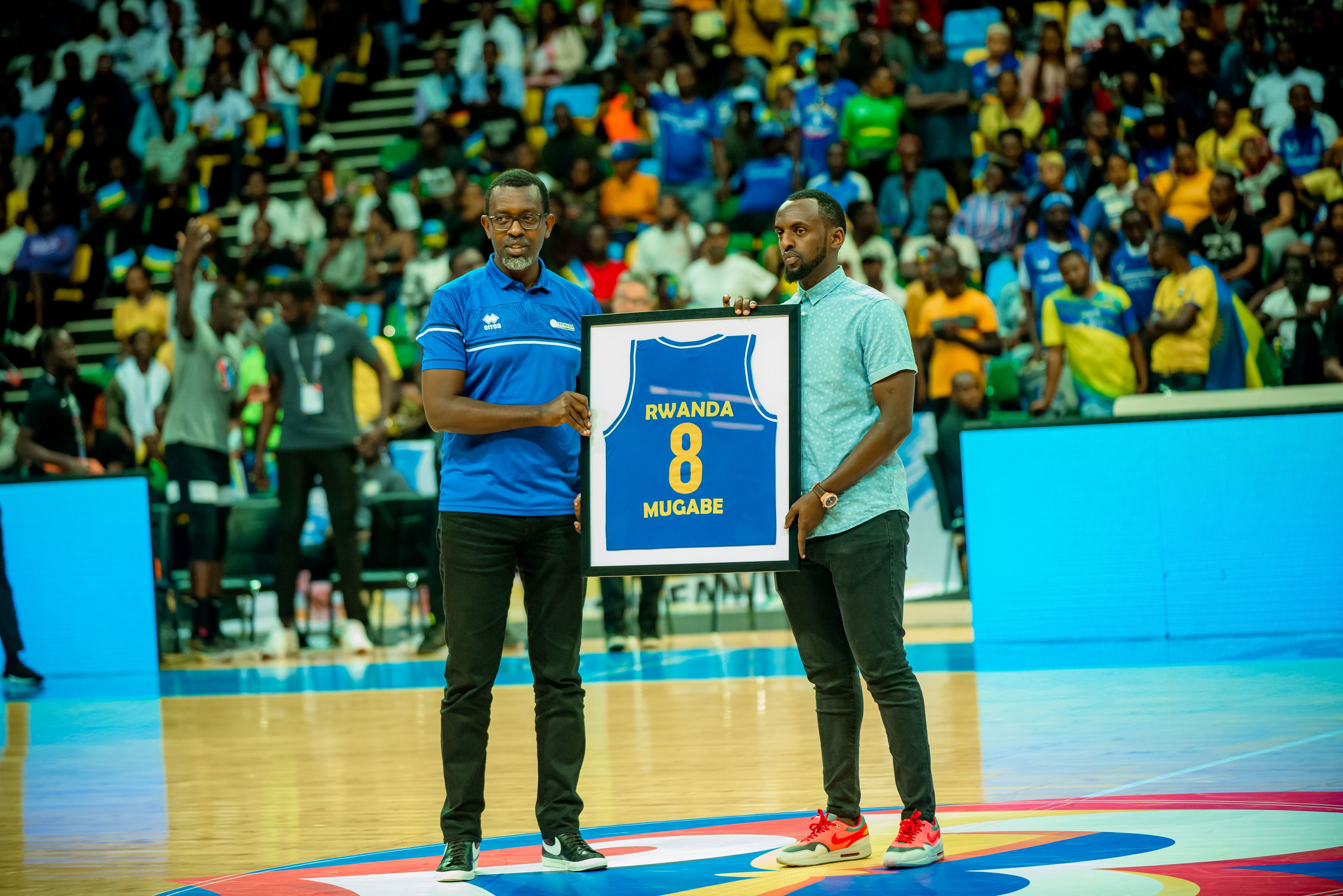 Veteran basketball player Aristide Mugabe being honored recently after retiring from international basketball at the age of 34. The Patriots point guard featured in three Afrobasket tournaments in 2011, 2013, and 2017. 