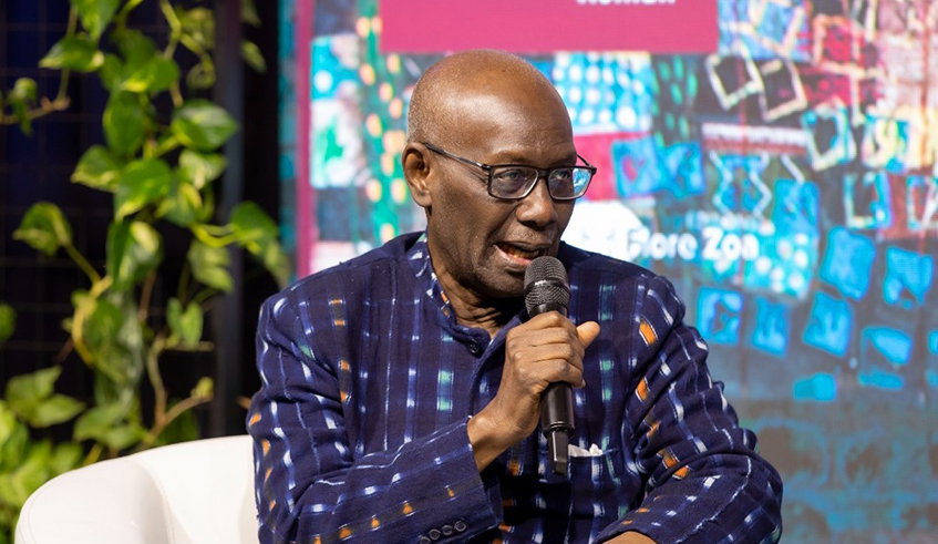 Boubacar Boris Diop at his book signing in Kigali on July 15
