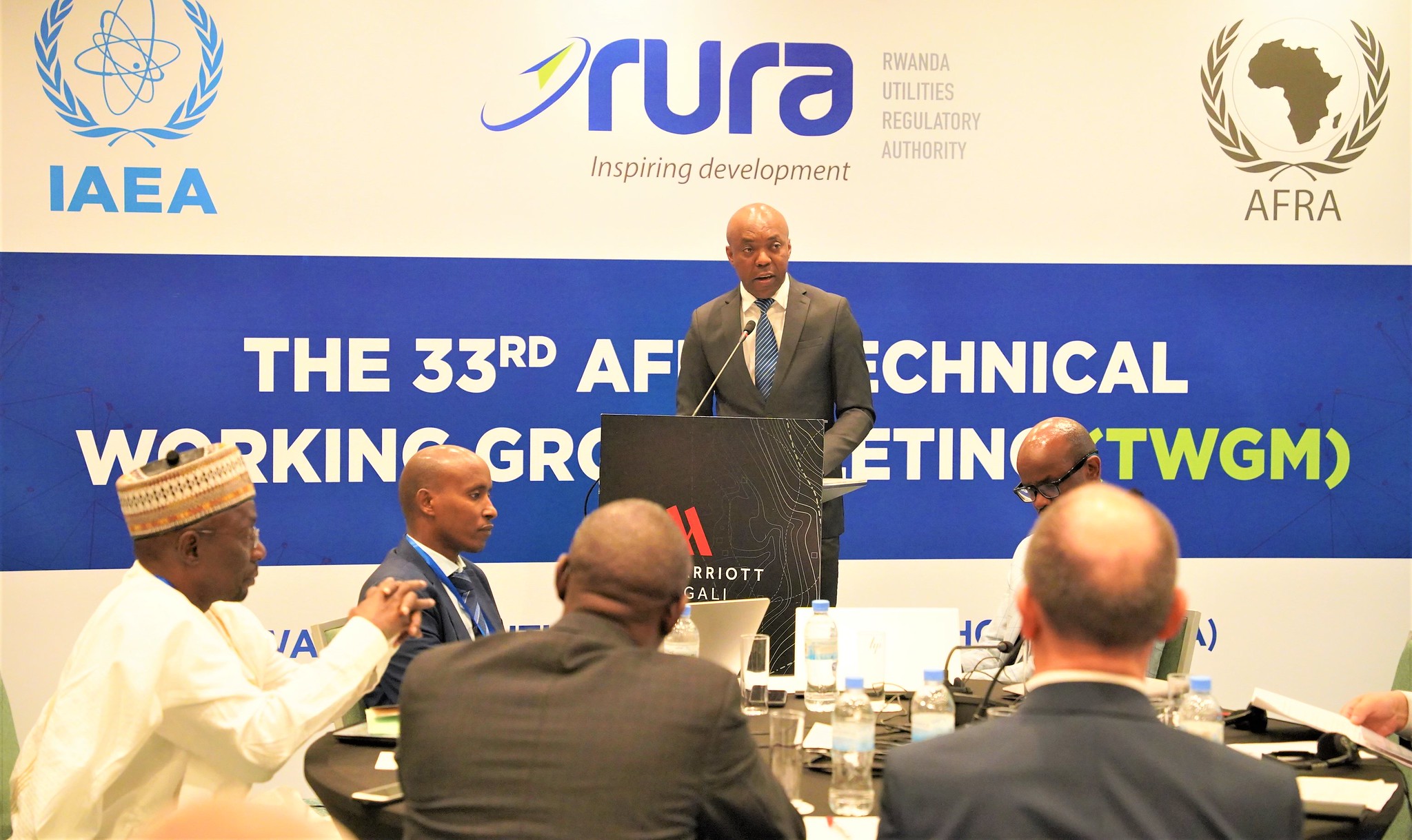 Minister for Infrastructure Ernest Nsabimana delivers remarks at the 33rd Technical Working Group of the African Regional Cooperative Agreement for Research, Development and Training related to Nuclear Science and Technology meeting in Kigali on July 18. Photos by Craish Bahizi