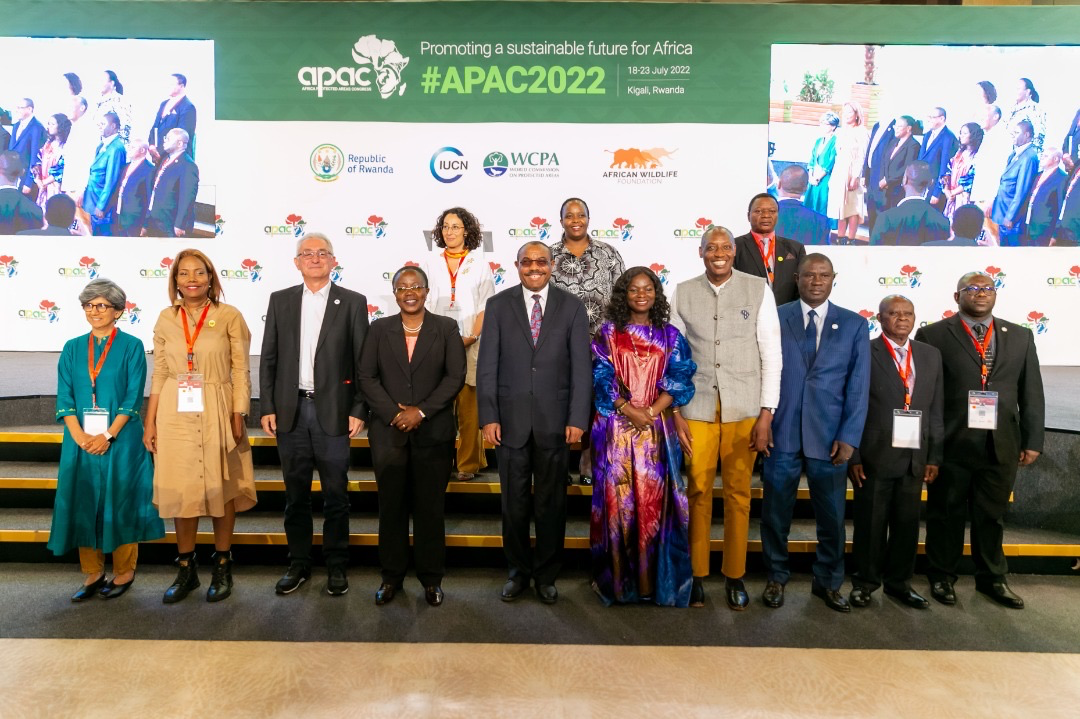 Officials in a group photo as IUCN Africa Protected Areas Congress culminates in Kigali with a u2018Kigali Call to Actionu2019 statement with contributions from heads of state, ministers and representatives of government on July 23.