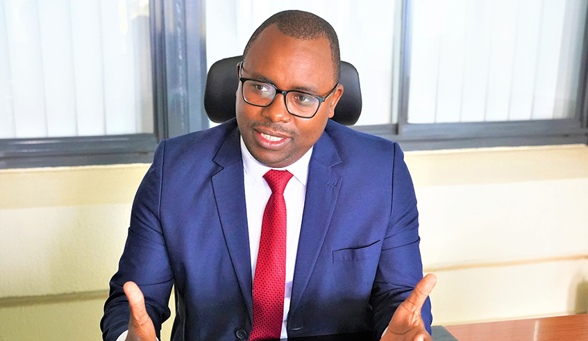 Gu00e9rard Nsabimana, Director of the Market Conduct Supervision Department at the National Bank of Rwanda during the interview on July 6. Photo: Courtesy.