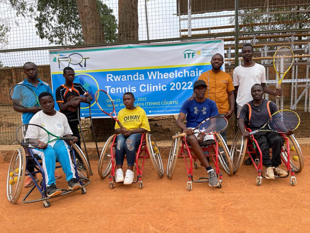 Some of the players who participated at the just-concluded Wheelchair Tennis clinic-courtesy
