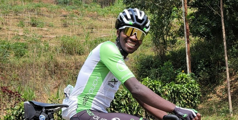 Rwanda Cyclist Didier Munyaneza is in Germany for a training .Courtesy