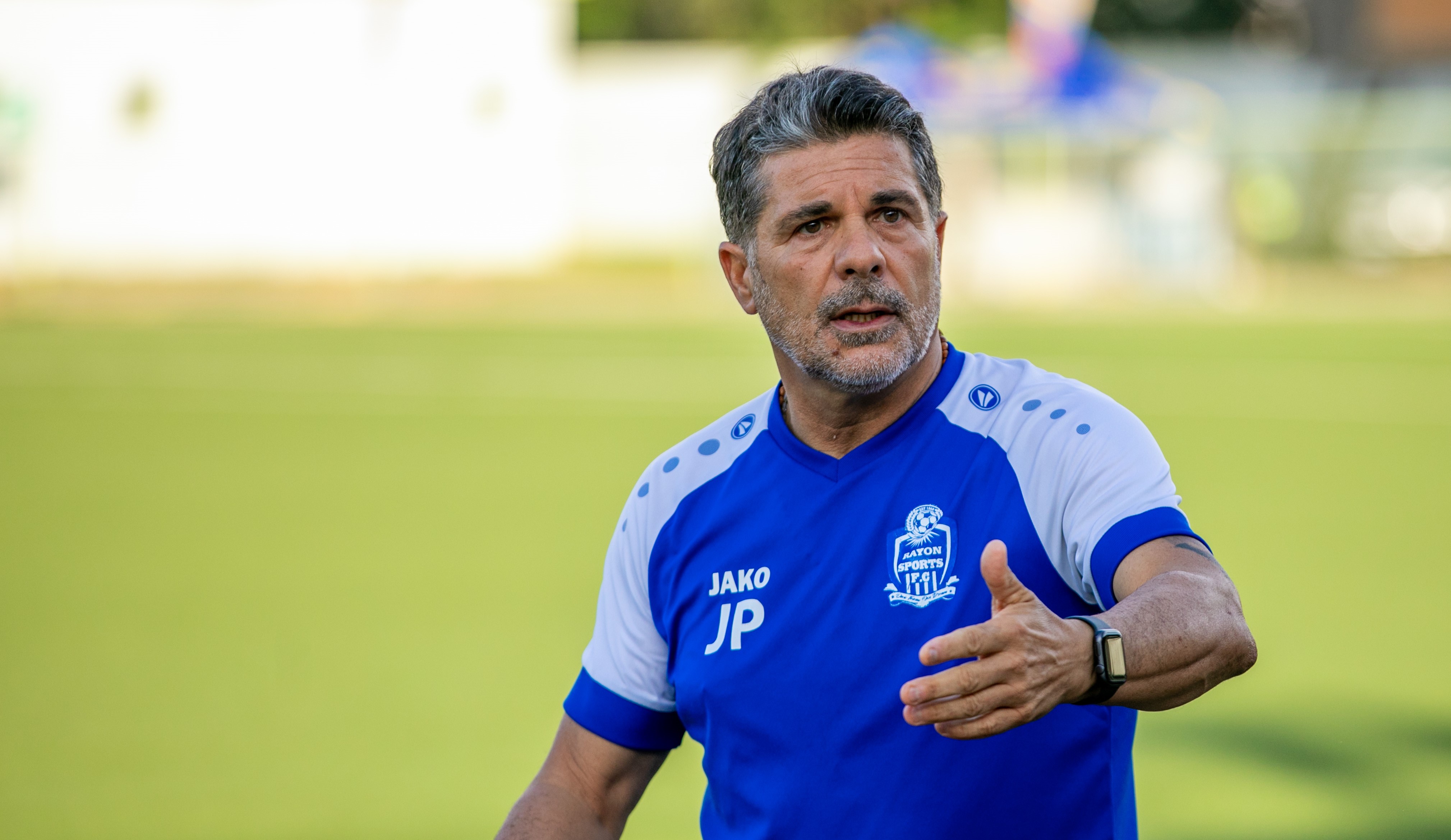  Jorge Paixu00e3o gestures instructions to Rayon Sports players during a 1-1 draw with Police in a league match, at Kigali Stadium, last season. Photo by Olivier Mugwiza /The New Times