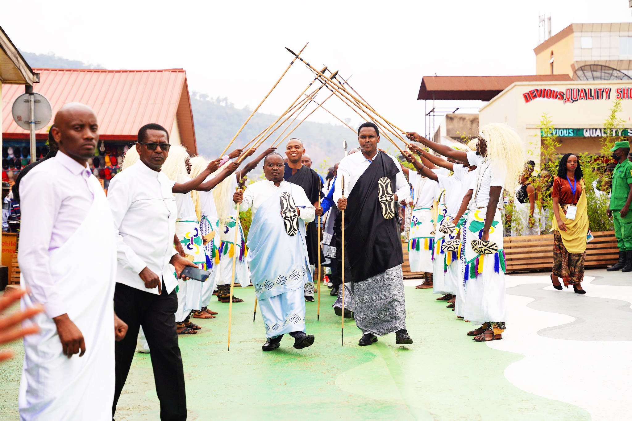 City of Kigali officials arrive at  the newly revamped Biryogo Car Free Zone for Umuganura celebration on Friday ,August 5. All photos by Craish Bahizi