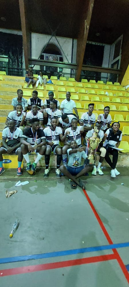 APR men's volleyball club celebrate after winning the Kampala Amateur volleyball tournament on Sunday night. The army side's women team also clinched the title in the women's category. Courtesy