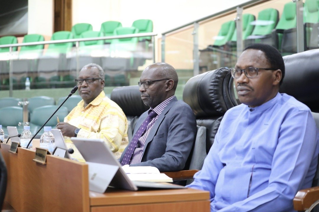L-R: Senators Juvenal Nkusi, Innocent Nkurunziza and Cyprien Niyomugabo during a plenary session that discussed a new draft law on public finance management on Monday, August 8. The Upper House approved the relevance of the draft organic law, which seeks to introduce changes in emergency budgeting and fiscal risk management. According to the government, the bill will help address the gaps in the organic law on state finances and property of 2013. Courtesy