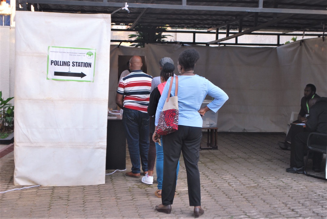 Kenyans in Rwanda at the polling station in Kigali on August 9. 