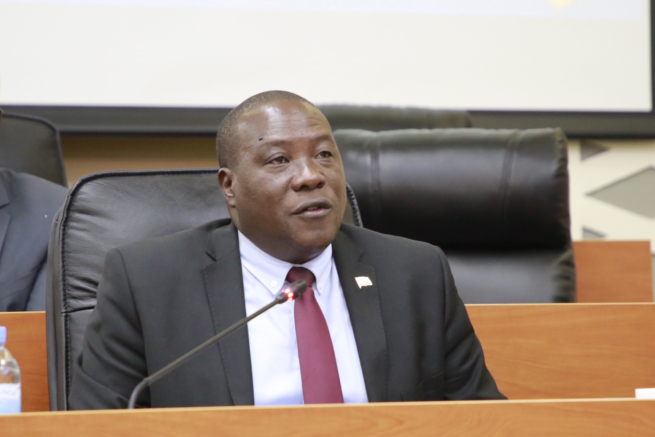 Minister Jean Marie Vianney Gatabazi speaks at  the Plenary Sitting of the Senate  on Wednesday, August 10./ Courtesy