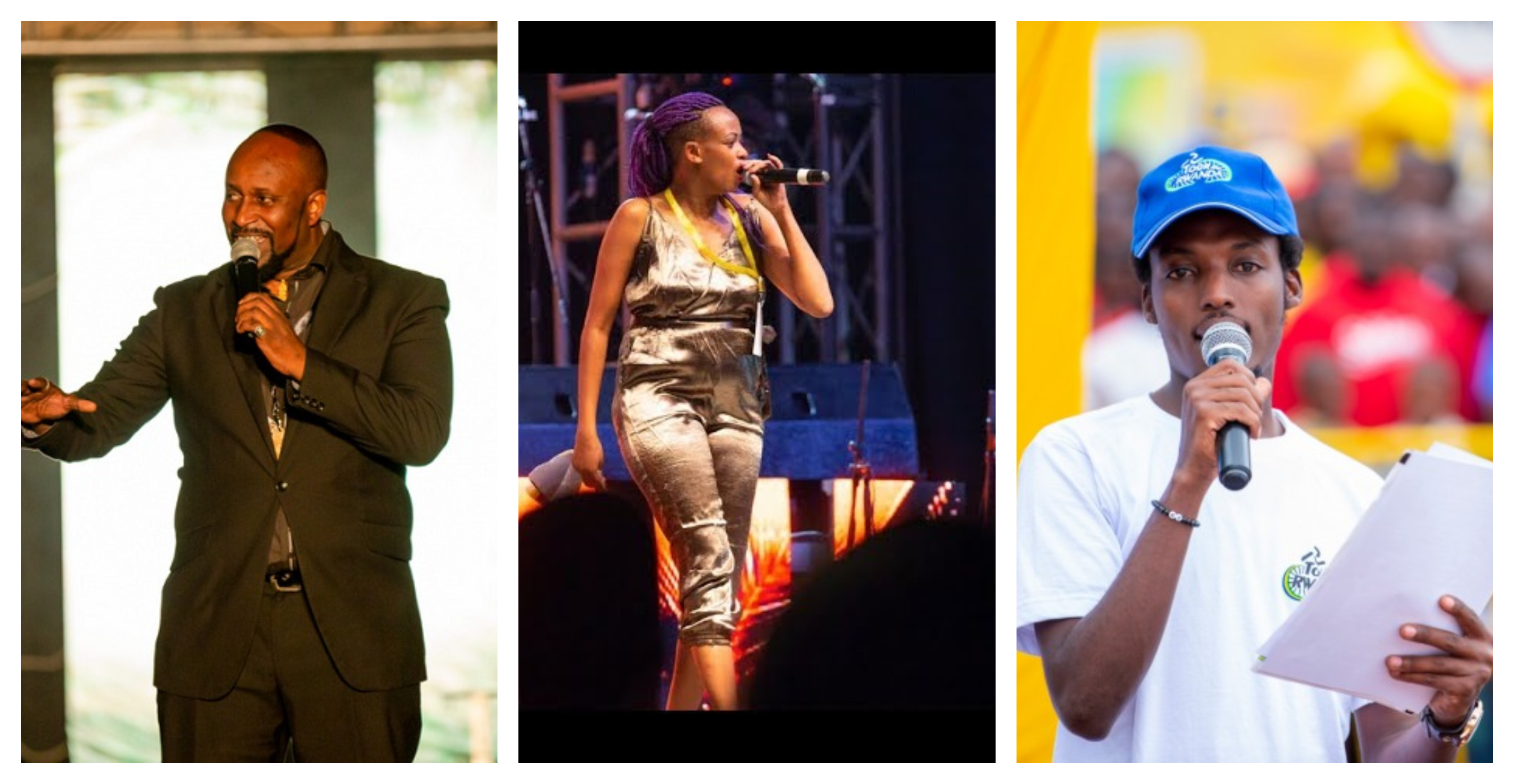 L-R: MCs Lion Imanzi ,Anita Pendo and MC Brian. / Net photos.